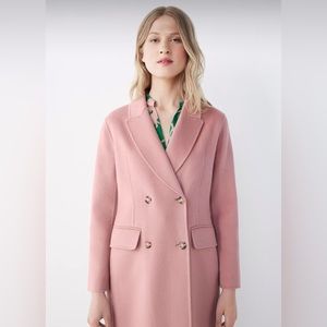 Evora Coat Blush Pink Double-Faced Wool Cashmere